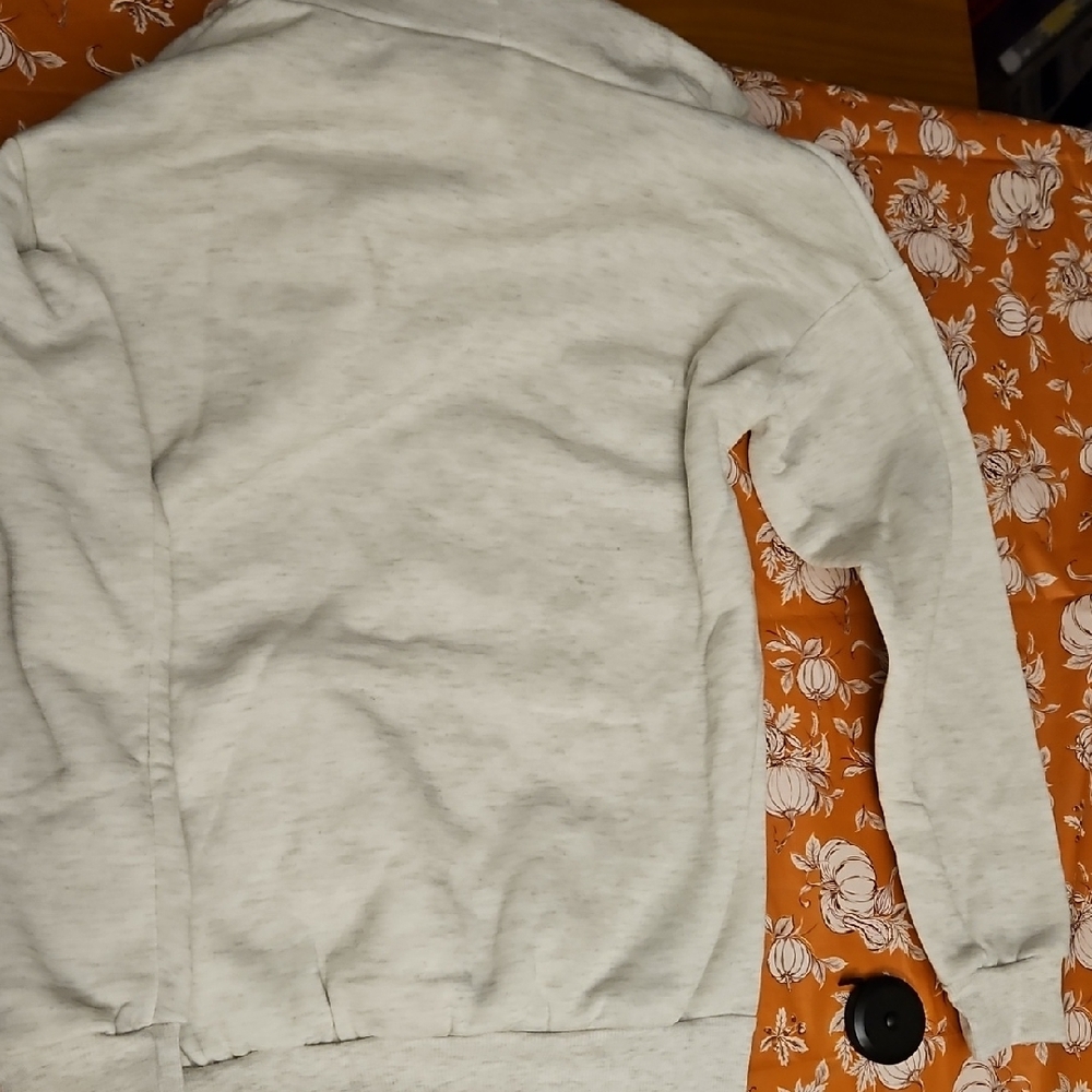 NWOT Gray Hoodie with Pink Floral Design - Picture 6 of 6
